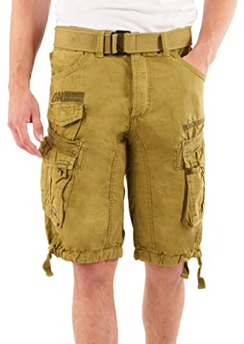 Geographical Norway panoramique män – bermudashorts herr sport cargo – shorts bermudas kort A bälte normalt snitt – man vår sommar, Mastisk, 3XL