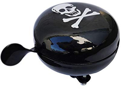 Pirat XXL Ding Dong 80mm - Fahrrad Klingel - Glocke Fahrradglocke - Hupe - Schwarz