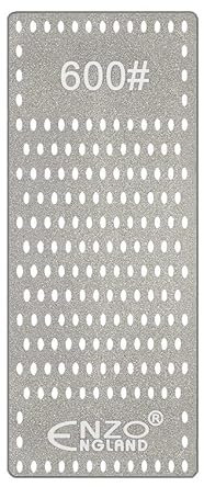 ENZO ENGLAND Diamond Plate Edge Sharpening Stone Professional Bench Stone for Sharpening Knives & Chisels Saw Blades Dull Blunt or Tired Edges 600 Grit