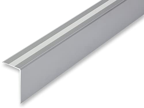 NALine® Alu Winkelprofil 30 x 52 x 1700 mm Treppenwinkel silberfarben selbstklebend Treppenkantenprofil Treppenkante