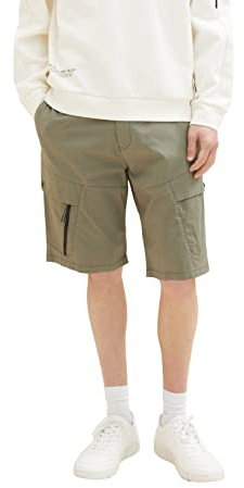 TOM TAILOR Denim 1034986 Bermuda Shorts, 10415-Dusty Olive Green, M Uomo