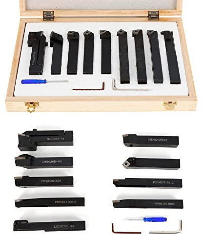 9tlg Drehstahl Satz 20mm mit Wendeplatten Drehmeißel-Set Drehstähle Drehstah