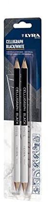 LYRA Cellugraph schwarz/weiß Universalstift dreikant Blister 2 Stk. | zweifarbig, dreikant, 240mm, Mine 4,2mm, ideal geeignet für kräftige Markierungen auf allen Oberflächen, leicht entfernbar