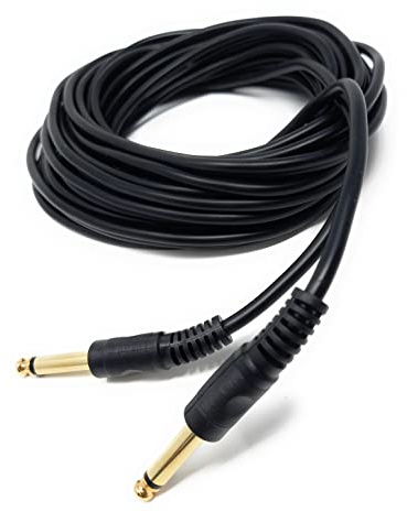 DRUT Patch Cable, 10m 6.35mm to 6.35mm Mono 1/4'' Jack Plug, 33ft | Speaker, Guitar, Instrument, Gold Connectors