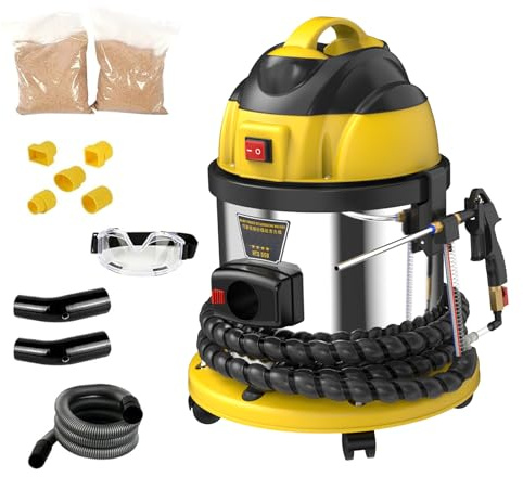 Maquina limpieza cascara de nuez HTS558 Walnut Blaster Máquina de chorro de arena de nuez Cabina chorreadora de arena Limpiador de depósitos de carbono de motor de arena de nogal de 220 V