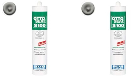 OTTOSEAL S 100 Premium-Sanitär-Silikon 300 ml Kartusche C706 zementgrau 31 (Packung mit 2)