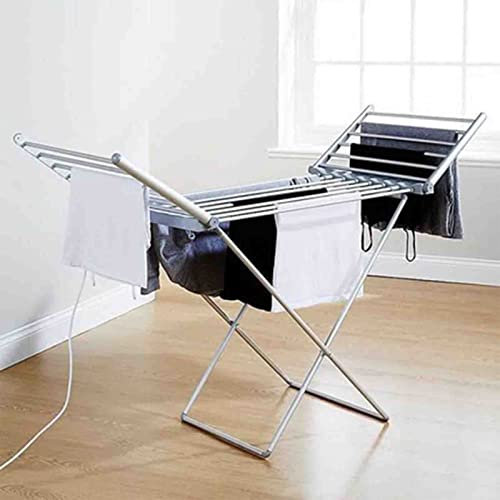 Stendibiancheria Elettrico, 50Hz/230W Stendibiancheria Riscaldato Elettrico Asciugatrice a Basso Consumo Energetico Stendino per Vestiti Scaldasalviette 45-55 Temperatura Costante per Bagno Lavanderi