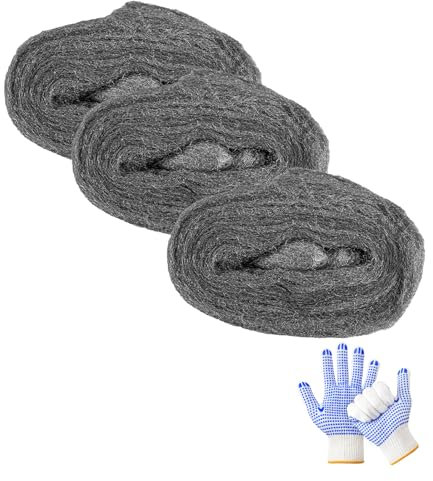 Steel Wool Mice, 3-Pack x 3.5M Wire Wool Fill Fabric DIY Kit – Reusable and Versatile Gap Blocker Steel Wool Tool for Rodent and Insect Pest Control