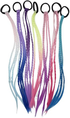 SUpoetry 7 Stück Bunte Haarsträhnen, Haare Flechten Kinder, Kinder Haarschmuck, Haarsträhnen zum Einflechten, Geeignet für Mädchenpartys, Geburtstagsfeiern, Fotoshootings