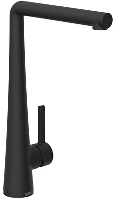 Bristan Pine Kitchen Tap, Black, PNE EFSNK BLK | Swivel spout, Top fix EasyFit installation, Eco Start saves energy, Single lever, Kitchen mixer tap, Lifetime Cover
