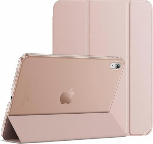 JNS Custodia per iPad di decima generazione 2022, Custodia sottile con guscio posteriore traslucido per iPad di decima generazione 10,9 pollici 2022, Auto Sveglia/Sonno (Oro rosa)