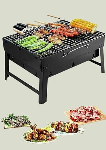 Garden Mile Grande griglia per barbecue a carbone in acciaio a metà barile – barbecue per esterni, patio, giardino, riscaldamento, affumicatore, spiaggia e picnic, barbecue da campeggio, per cucinare,