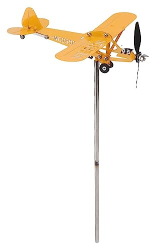 HERCHR Veleta De Avión, Spinner De Viento De Avión, Escultura De Viento Al Aire Libre, Veleta De Avión De Metal, Veleta De Avión para Jardín, Patio(L)