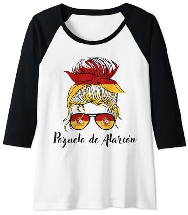 Mujer Pozuelo de Alarcón Chica, Bandera España España Camiseta Manga Raglan
