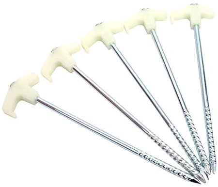 CORHAD Heringe Für Campingzelte 16 Stück 25 cm Pfähle Kunststoffgriffe Starke Spiralnägel Aus Eisen Und Stahl Für Zelt Und Wanderausrüstung