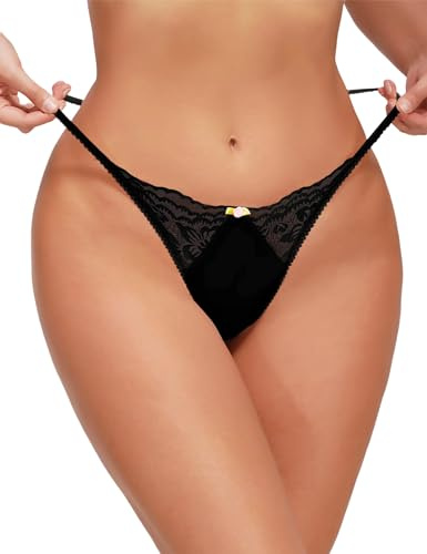 FULLJOYLOVE Pizzo G-String Perizoma per Le Donne Senza Soluzione di continuità Sexy Biancheria Intima Floreale Traspirante T-Back Tanga Slip a Vita Bassa
