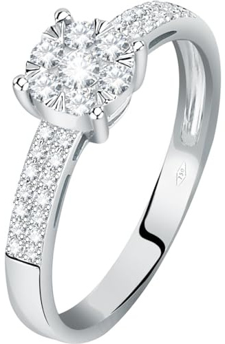 CHRIST Damen-Damenring 585er Weißgold 1 Diamant