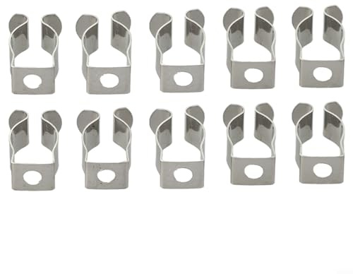 10 pièces de clips à ressort en forme de boucle, clips à ressort ouverts, clips à outils en acier au manganèse robustes de 6-28 mm pour garages, cabanons, cours, armoires (12 mm)