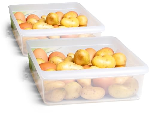 Novaliv 2X Kühlschrank Organizer 30,5 x 7,5 x 22 cm BPA-frei Küchenordnung Made in Germany Organizer durchsichtig Lebensmittelecht Aufbewahrung für Küche Waschküche Ordnungssystem Kühlschrankfach