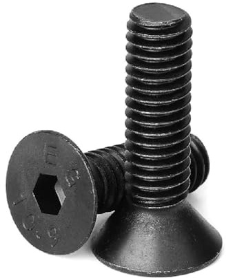 10 Uds perno Allen plano estándar negro aleación acero hexágono cabeza avellanada tornillo, 10 piezas, 3/8-24x1-3/8