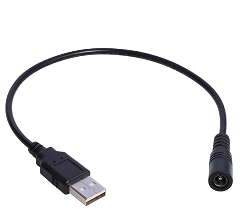 ZBIianxer Cable USB a cable de alimentación 5 5 x 2 1 mm hembra USB macho 5 V adaptador de alimentación cable adaptador de carga para ventilador USB / altavoz