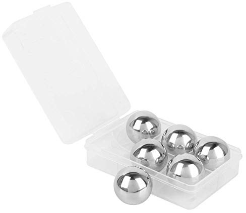 6 piezas de piedras de whisky, bolas de whisky reutilizables de acero inoxidable, cubo de hielo de metal, bolas de hielo para vino, para whisky, piedras refrigerantes para