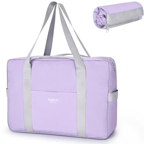 for easyJet Ryanair Personal Item Bag Foldable Travel Duffel Bag for Women and Men 18x14x8(Purple)