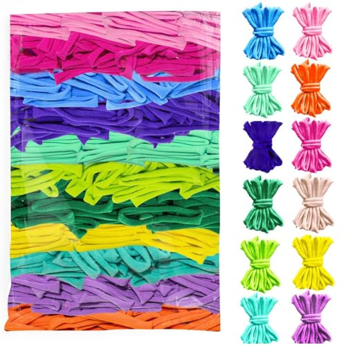 FRYTEPUYE 1000 PCS Loom Loops Potholder,Potholder Loom for Kids,Weaving Colorful Craft Flexible DIY Kit Colorful Weaving Crafts for Kids Adults Elastic Loops Only