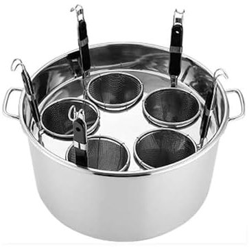 Ensemble de cuiseur à pâtes, casserole en acier inoxydable avec séparateur et panier passoire – Multipots pour soupe, nouilles, légumes – Outil de cuisson pour cuisine restaurant