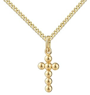 JEVELION Taufkreuz 750 Gold Kreuzanhänger Goldkreuz für Damen und Kinder Kettenanhänger 18 Karat Gelbgold