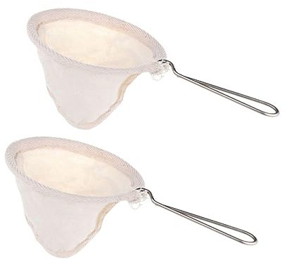 Cabilock 2 Piezas Filtro De Café Mango De Acero Filtro Cafetera Para Colador De Tela Duradero y Ecológico