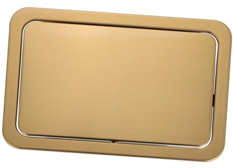 PRETYZOOM Tapa Abatible Para Cubo De Basura Rectangular 260x175 Mm Acero Inoxidable 430 Dorado Integrada Para Cocina y Baño Diseño Empotrado Ahorra Espacio