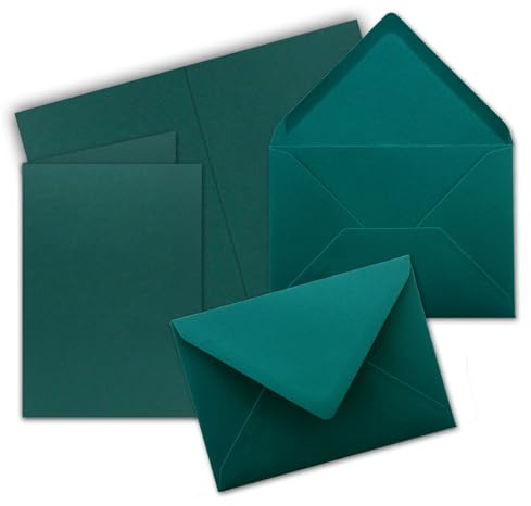 20x Faltkarten Set mit Briefumschlägen DIN A6 / C6 - Petrol (Blau) - 14,8 x 10,5 cm - Doppelkarten Set - Serie FarbenFroh