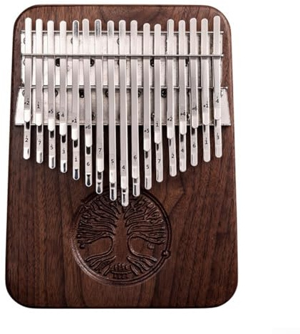 Kalimba mit 34 Tasten aus Premium Black Walnuss, komplettes Set für Musikliebhaber und Darsteller (Key B)