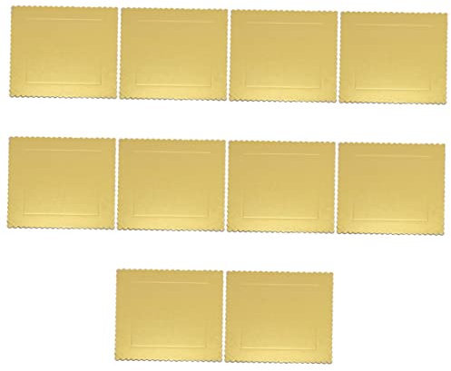 Cabilock 10stücke Goldene Kuchenplatten Aus Pappe Einfache Kuchenunterlagen Kuchenhintergrundpapier Kuchenbodenunterlagen Kuchenbrett Kuchenhintergrundpapier Für Geburtstage Hochzeiten Part