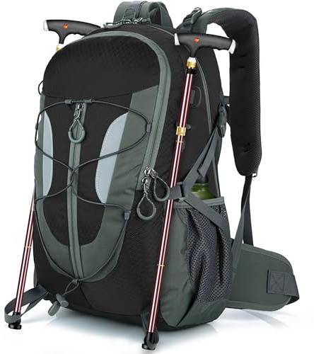 OUUTMEE 30L Sac à Dos de Randonnée Imperméable pour Hommes et Femmes, sac à dos Trekking Ultra Léger, Sac à dos Voyage pour Camping, Randonnée, Escalade, Voyage et Alpinisme (Noir)