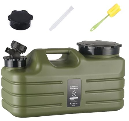 Depósito de Agua – Contenedor de Agua de 5 litros | Dispensador de Bebidas | Tanques de riego portátiles con Grifo | Cubo de líquido de Boquilla Grande sin Fugas | Olla para Bebidas y Cerveza para