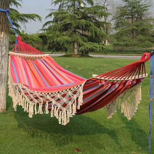 GWFBLID Ultraleichte Reise Camping Hängematte 200kg Tragkraft transportabel Outdoor Stabhängematte Doppel Hängematte mit Reisetasche für Drinnen Draußen Garten