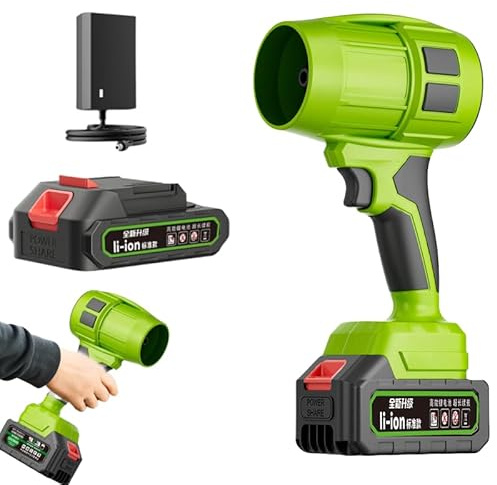 SEESE TURBOJET Pro – Souffleur Haute Puissance Multifonction Ekglobalshop Vert Aspirateur à Feuilles sans Fil, 180000 RPM, léger (600g), avec Batterie 21V 2600mAh, Vitesse réglable par Pression