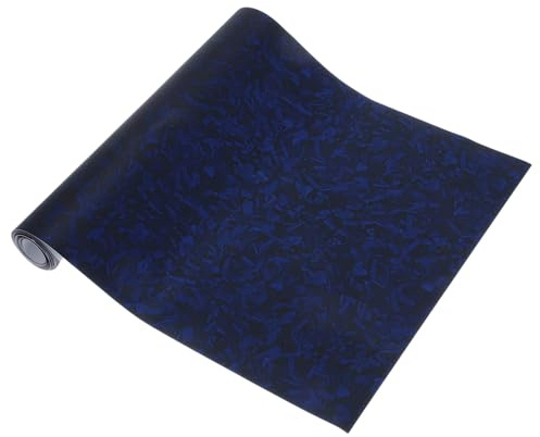A ABSOPRO Autofolie 30 x 150 cm Selbstklebende Blumen Carbon Vinyl Folie 5.5mil PET Car Wrapping Folierung Universal für Auto Motorrad Blau Matt