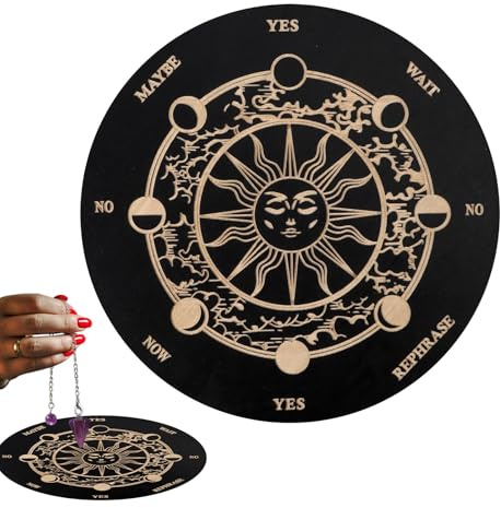 Tablero De Radiestesia para Adivinación | Tablero De Madera Esotérico con Letras Y Puntero,Juego De Ouija para Adivinación para Fiestas Y Reuniones