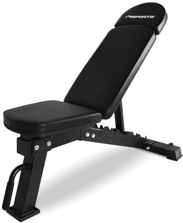 MSPORTS Hantelbank verstellbar – Schrägbank & Flachbank für Studio und Zuhause – Trainingsbank für Krafttraining, Fitnessbank mit Stahlrahmen & 300kg Belastbarkeit – klappbar & höhenverstellbar