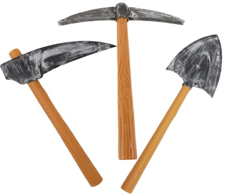 ZUNOXAZ 3pcs Dwarf Spade Plastic Shovel Pick Hoe and Stage Performance Props Simulation Models for Party Cosplay Drama Dance Concert