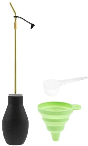 Uozonit Plumeau de jardin pour poudre – Distributeur de poudre de jardin de 200 ml – Outils télescopiques rapides pour serres de légumes, fleurs, extérieur, intérieur, poivrons, tomates, verger, ferme