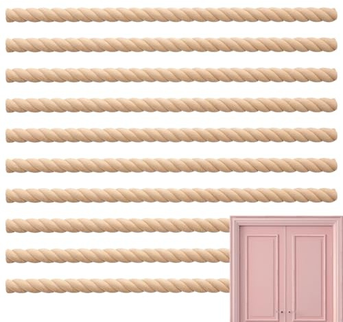 Decorative Trim Set, Cuttable Wooden Strip with Coil Shape, 10 Pieces Untreated Wooden Strips for Wardrobe, Fireplace, Wall, Door, Mirror, Furniture, Cabinet, Chest of Drawers, Decoration for