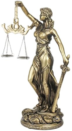 Lady Justice Statue – Elegante Harzfigur mit Schuppenschwert, klassische Gerechtigkeitsskulptur mit detaillierter Handwerkskunst, Gesetzesthema-Dekoration für Büro, Schreibtisch, Zuhause, Arbeitszimme