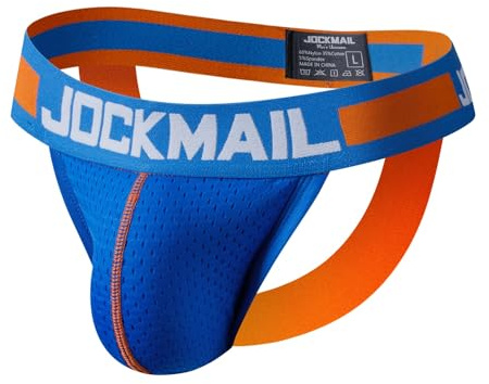 JOCKMAIL Jockstrap Homme Sportif en Mesh Respirant Slip String Taille Basse Soutien Athlétique Fitness