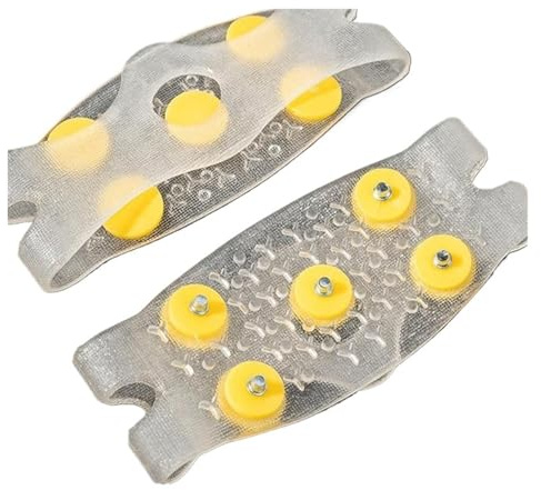 grampones Snow Shoe Spikes Ice Cleats Nail Grips Anti-Slip with 5 Steel Studs For Ice/Snow/slushy Roads para Senderismo Invernal