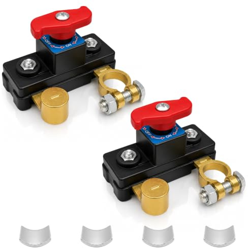 Lot de 2 Coupe Circuit Batterie 12V 24V, Coupe Batterie Voiture Réglable