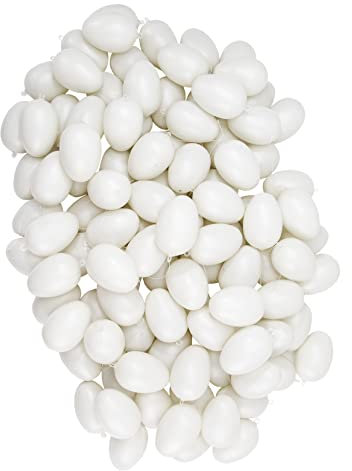 Idena 10038323 - XXL Ostereier-Set mit 100 weißen Kunststoff-Eiern zum Basteln, Bemalen, Bekleben und Aufhängen, als Dekoration für Sträuße und Zweige zur Osterzeit